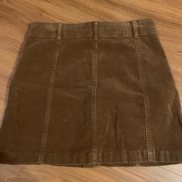 Brown Corduroy Button Up Skirt - Picture 3 of 3